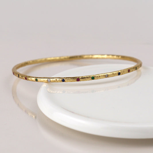 0082 - Luxury Gold Plated Rainbow Bangle