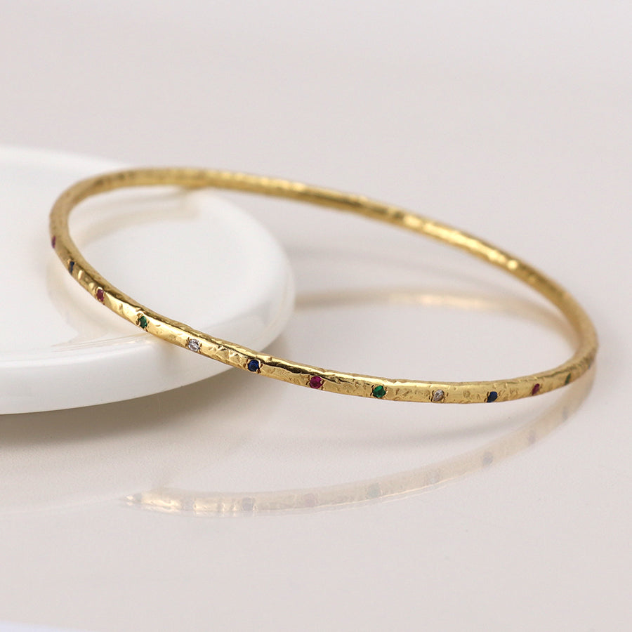 0082 - Luxury Gold Plated Rainbow Bangle