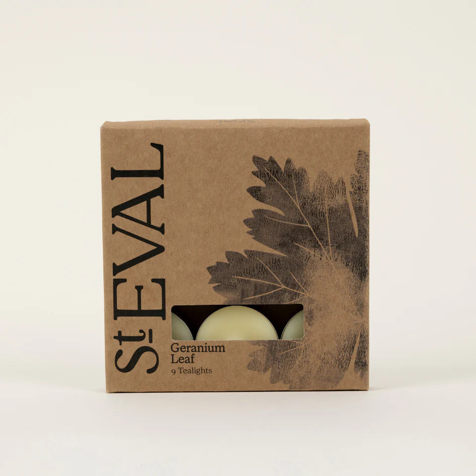 St Eval Scented Tealights, box of 9 -  Geranium Leaf