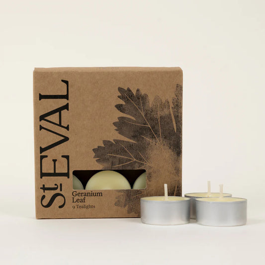 St Eval Scented Tealights, box of 9 -  Geranium Leaf