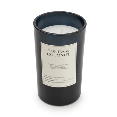 Large Glass Apothecary Candle - Tonka & Coconut