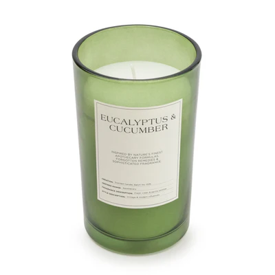 Large Glass Apothecary Candle - Eucalyptus & Cucumber