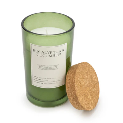 Large Glass Apothecary Candle - Eucalyptus & Cucumber