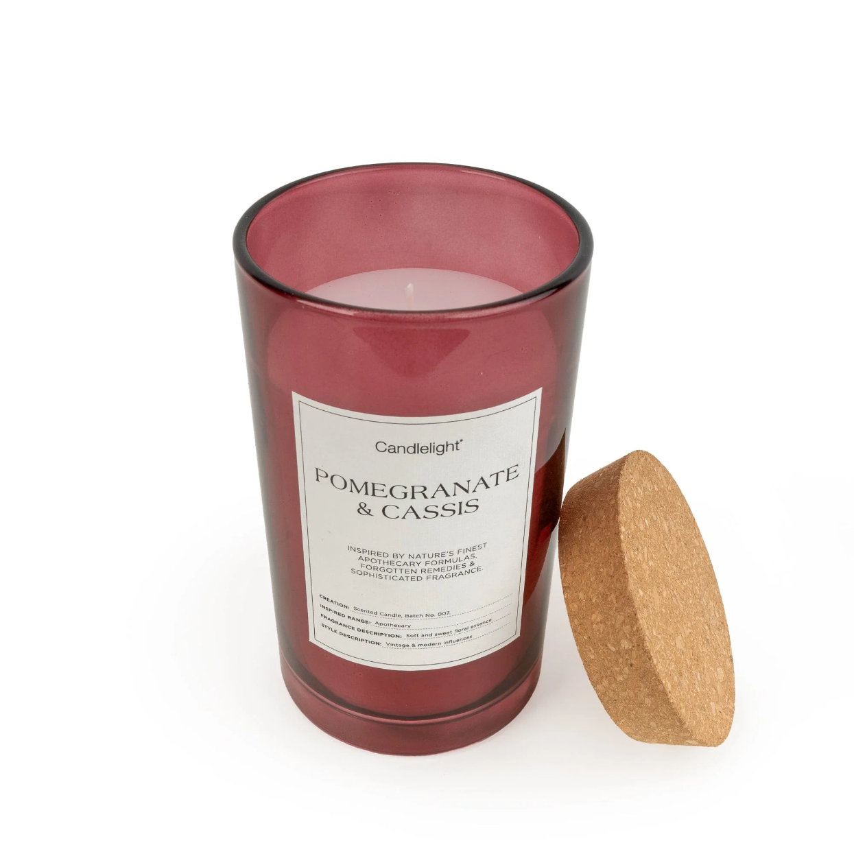 Large Glass Apothecary Candle - Pomegranate & Cassis