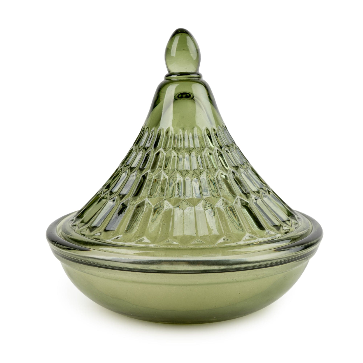 Embossed Green Tagine Glass Candle