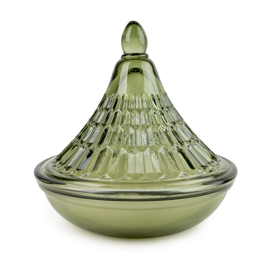 Embossed Green Tagine Glass Candle