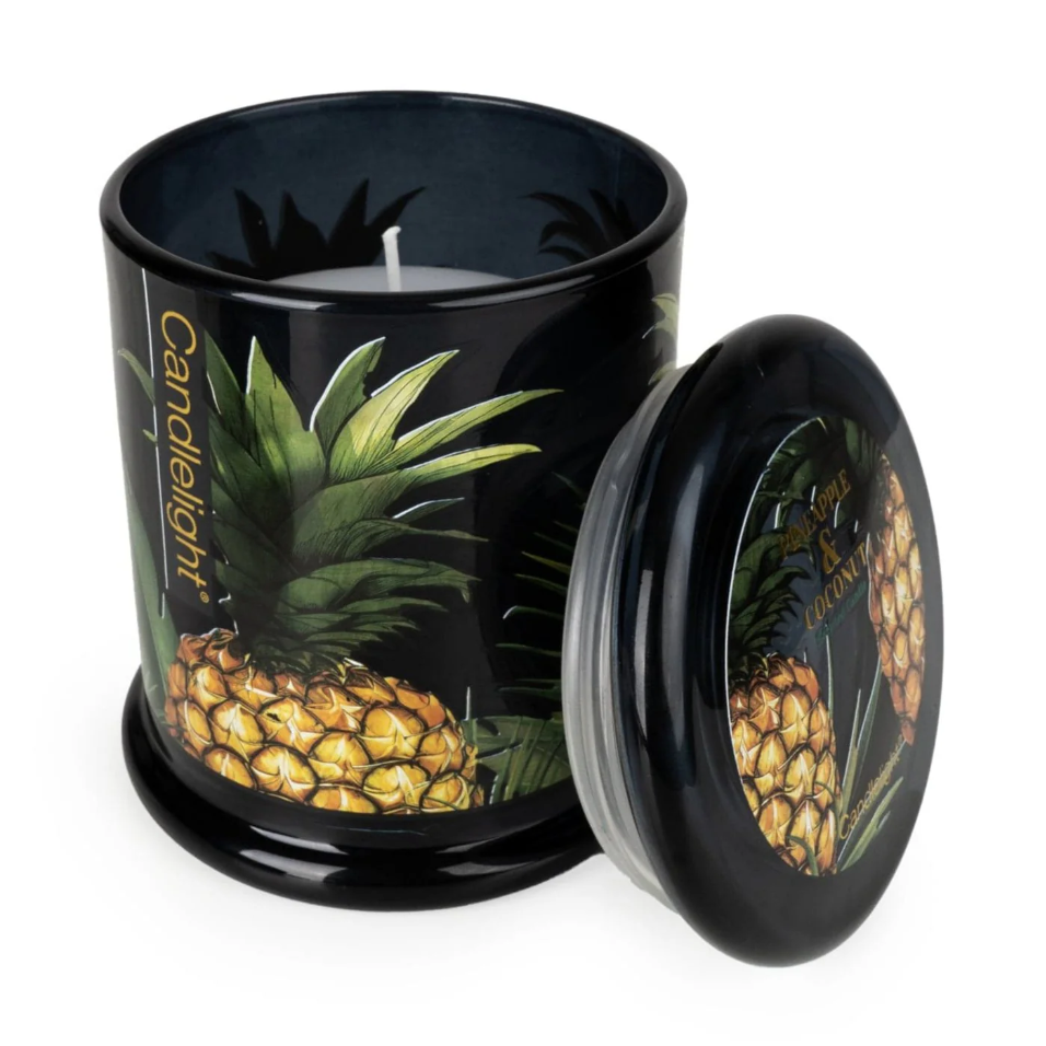 Large Glass Lidded Jar Candle - Pineapple & Coconut