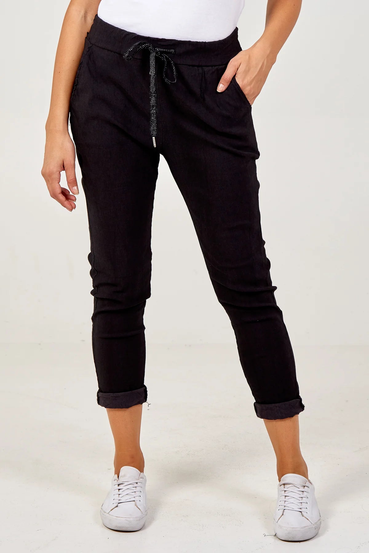 Magic Pants - Stretch Crushed Cotton - Black