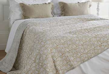 Jaipur Hand Block Printed Bedspread - Wheat