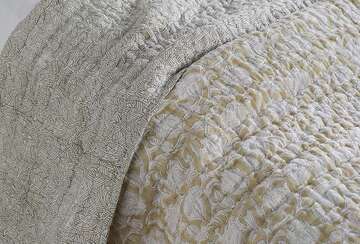 Jaipur Hand Block Printed Bedspread - Wheat