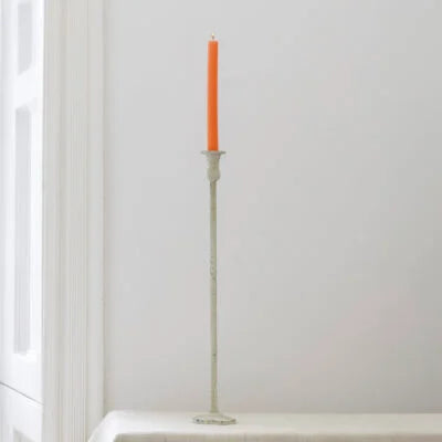 Metal Candle Holder White - Tall