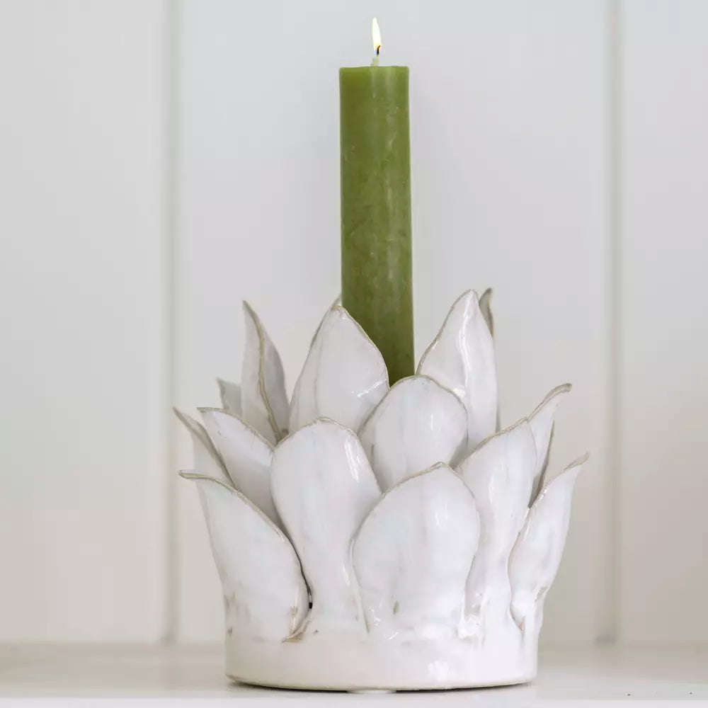 Candle Holder Petals - White Medium