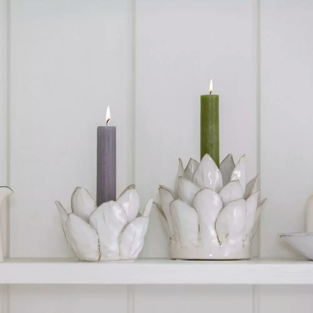 Candle Holder Petals - White Small