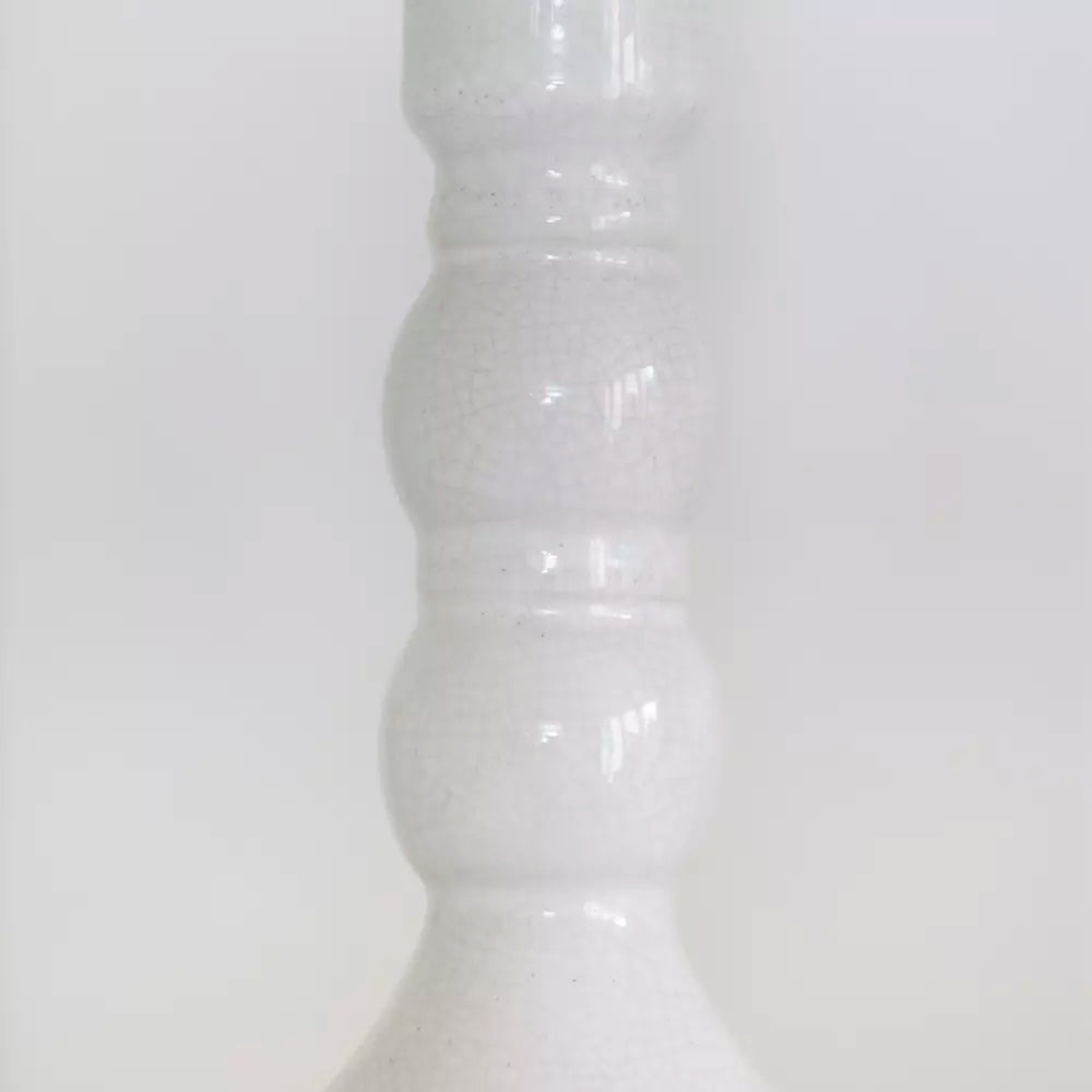 Romano Candle Holder - White Crackle Large
