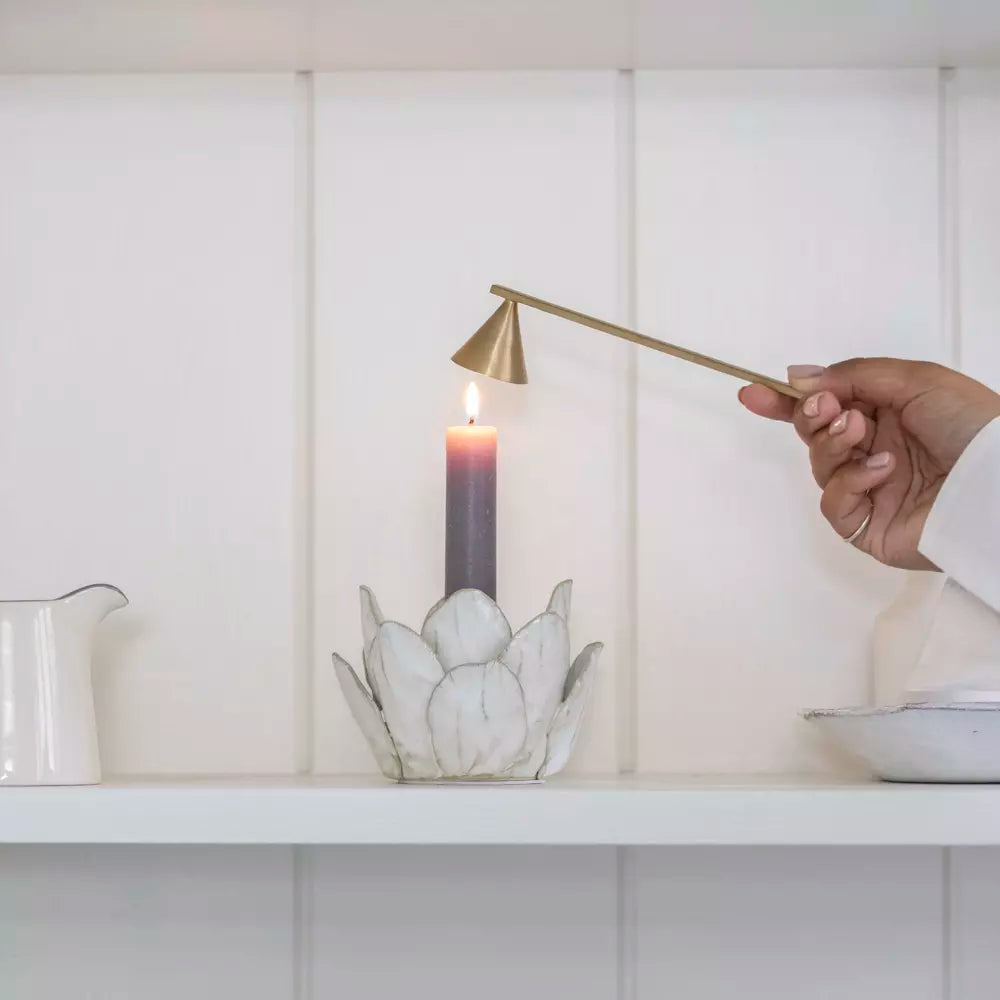Candle Holder Petals - White Small