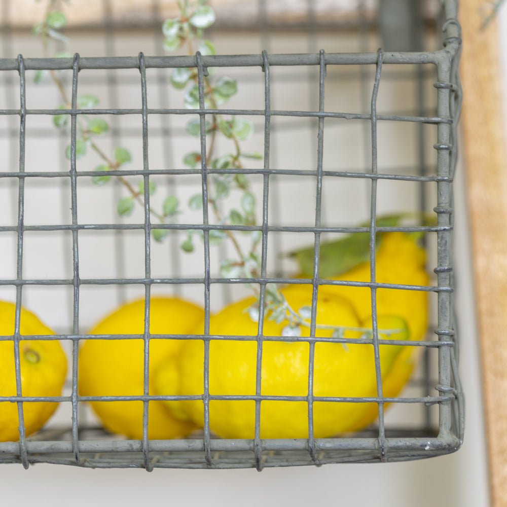 Display Ladder with Wire Basket