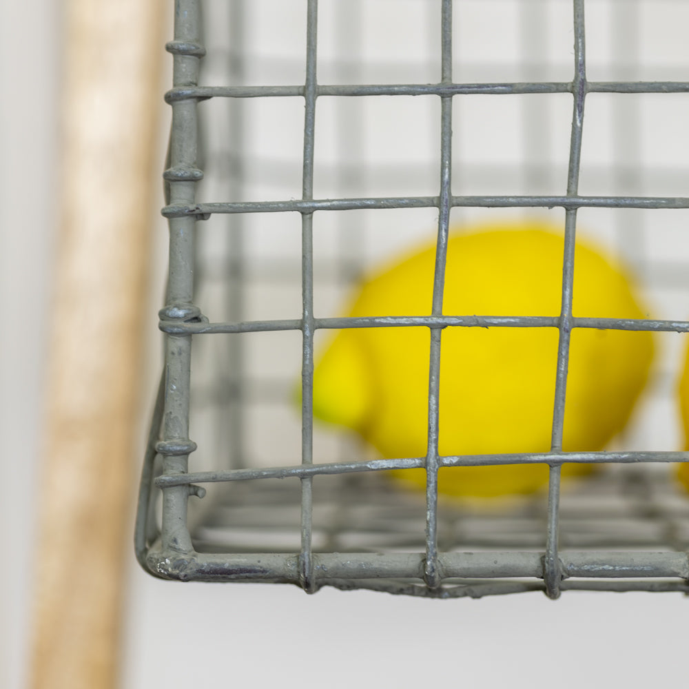 Display Ladder with Wire Basket