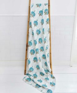 Aqua Shell Kantha Quilt