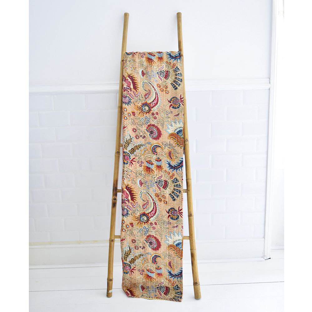 Desert Sand Floral Kantha Quilt