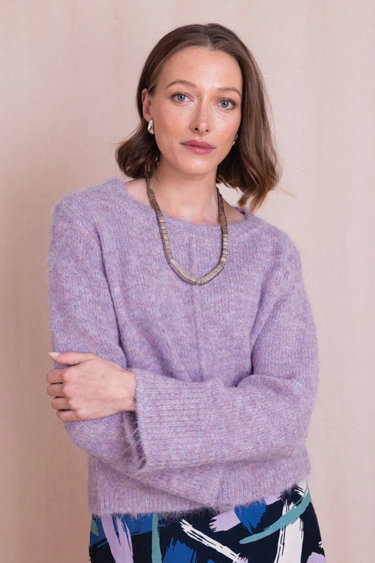 Lilac Plain Cropped Jumper