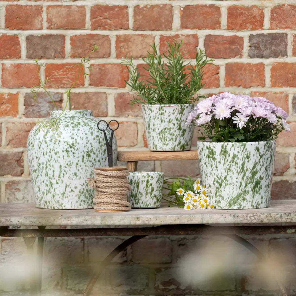 Green Splatter Vase