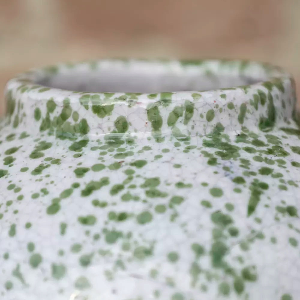 Green Splatter Vase