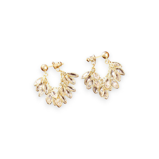 Leaf Chain Earrings - Gold