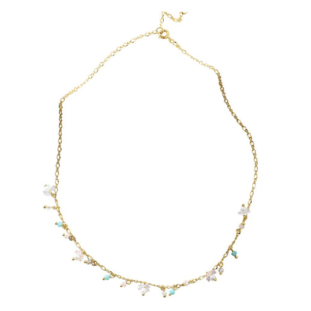 Multi Pearl, Clear & Blue Bead Necklace