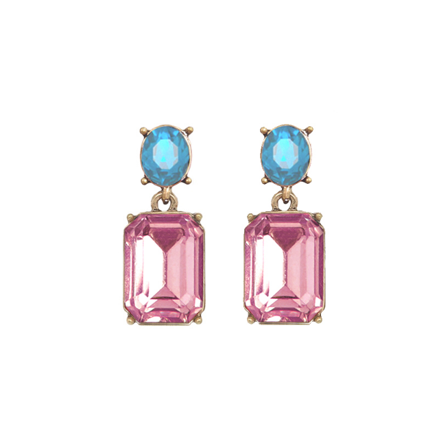 Pink & Turquoise Drop Earrings