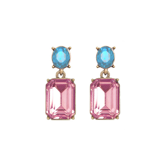 Pink & Turquoise Drop Earrings