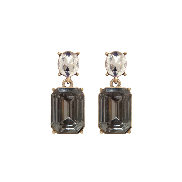 Slate & Diamond Drop Earrings