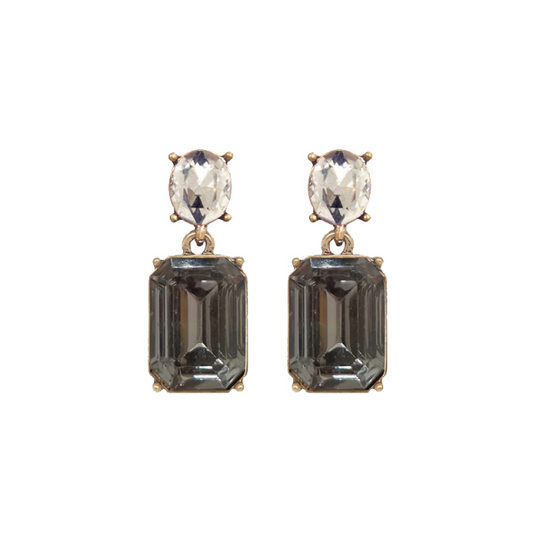 Slate & Diamond Drop Earrings