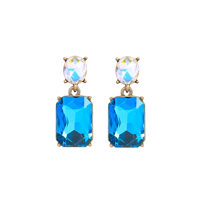 Turquoise & Aurora Borealis Drop Earrings