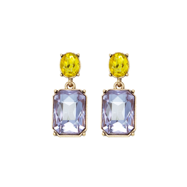 Violet & Yellow Drop Earrings