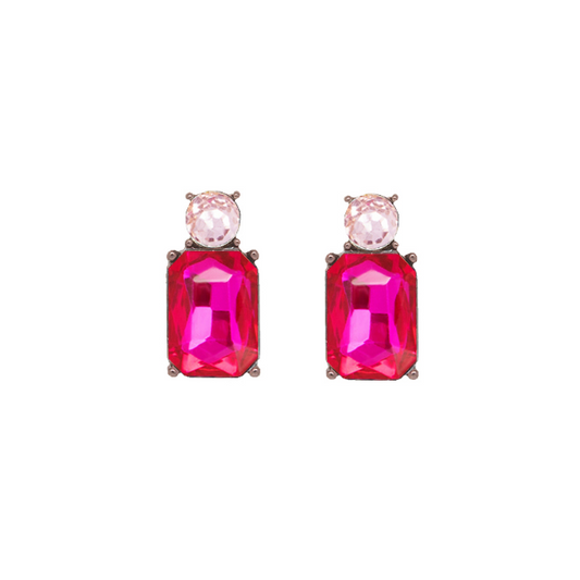 Hot Pink Gem Earring