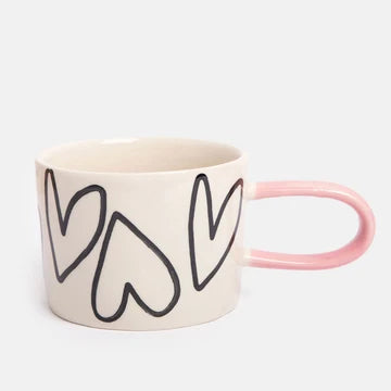 Outline Hearts Ceramic Mug