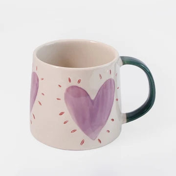 Lilac Heart Burst Large Ceramic Mug