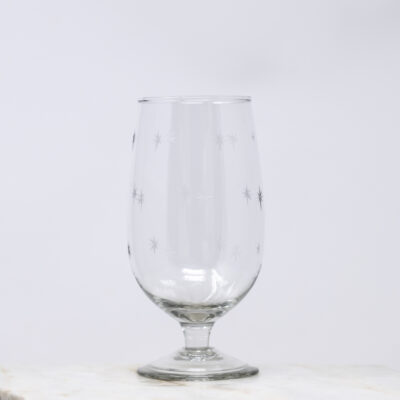 Long Wine Glass with Etched Stars