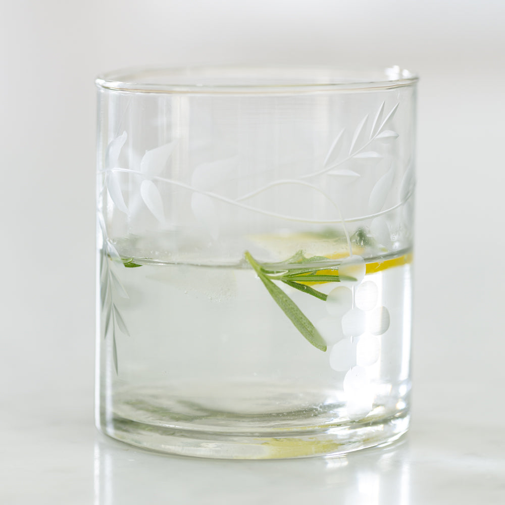 Water Tumbler - Rambling Vine Etching