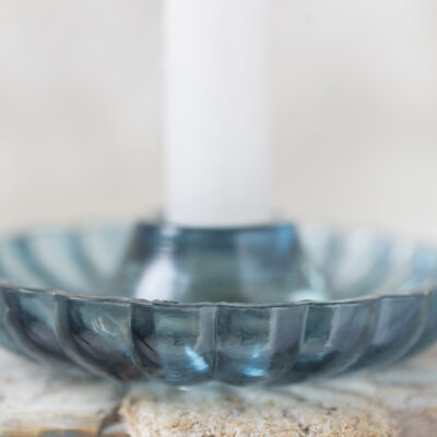 Scallop Candleholder - Blue