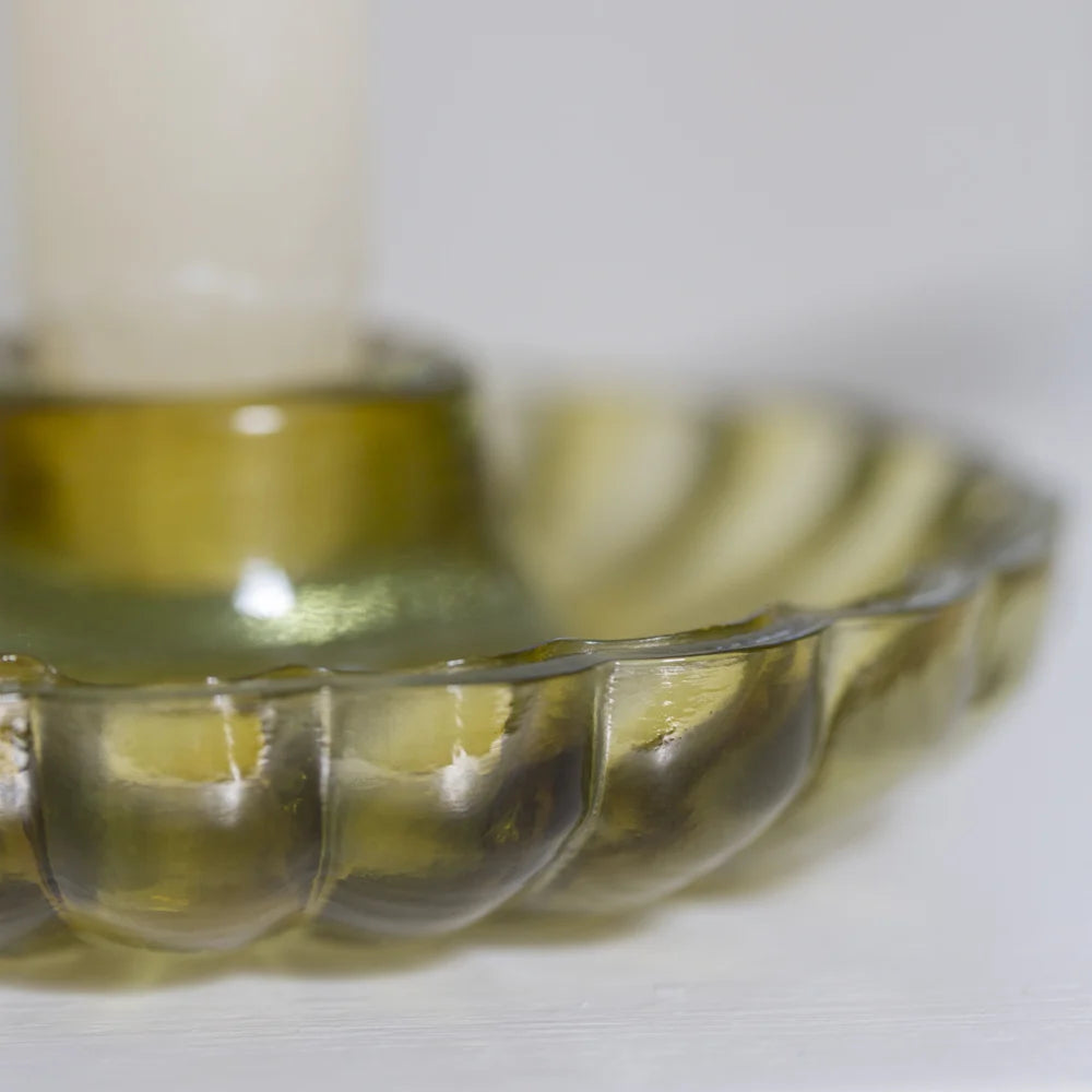 Scallop Candleholder - Amber