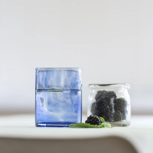 Glass Tumbler - Leopard Blue