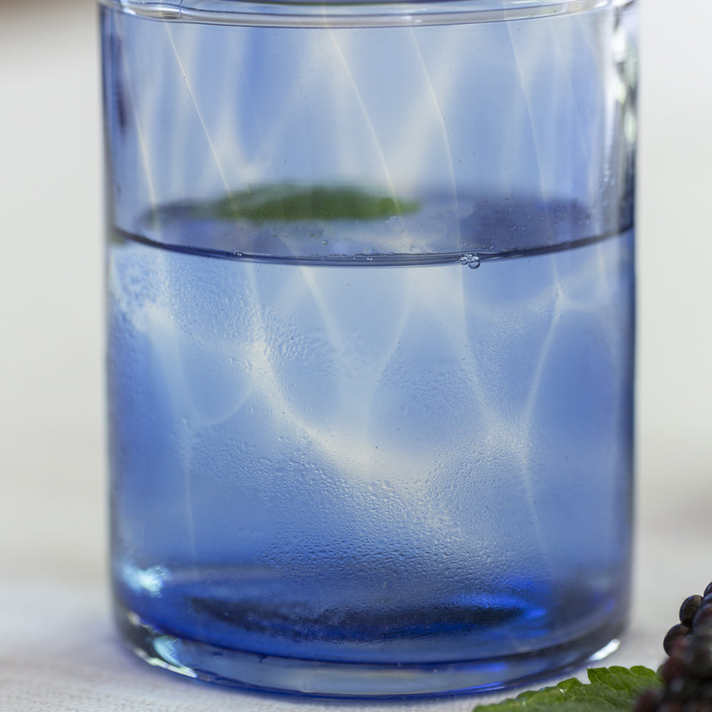 Glass Tumbler - Leopard Blue