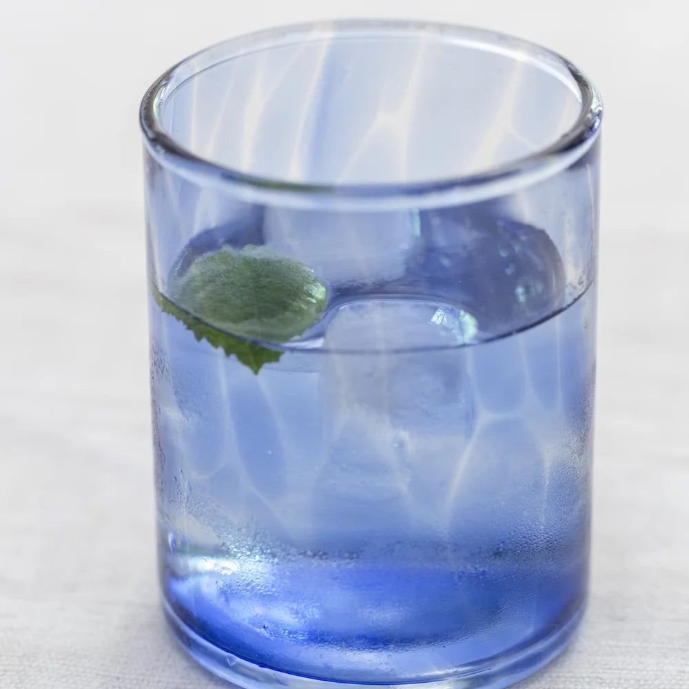 Glass Tumbler - Leopard Blue