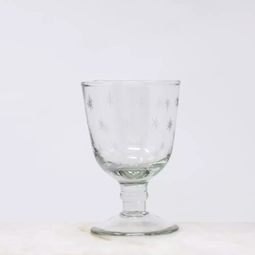 Small Wine Glass with Etched Stars