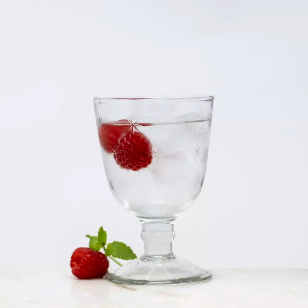 Small Wine Glass with Etched Stars