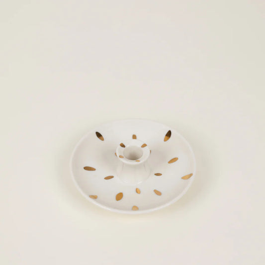 Gold Brushmarks, 1/2" Candle Holder