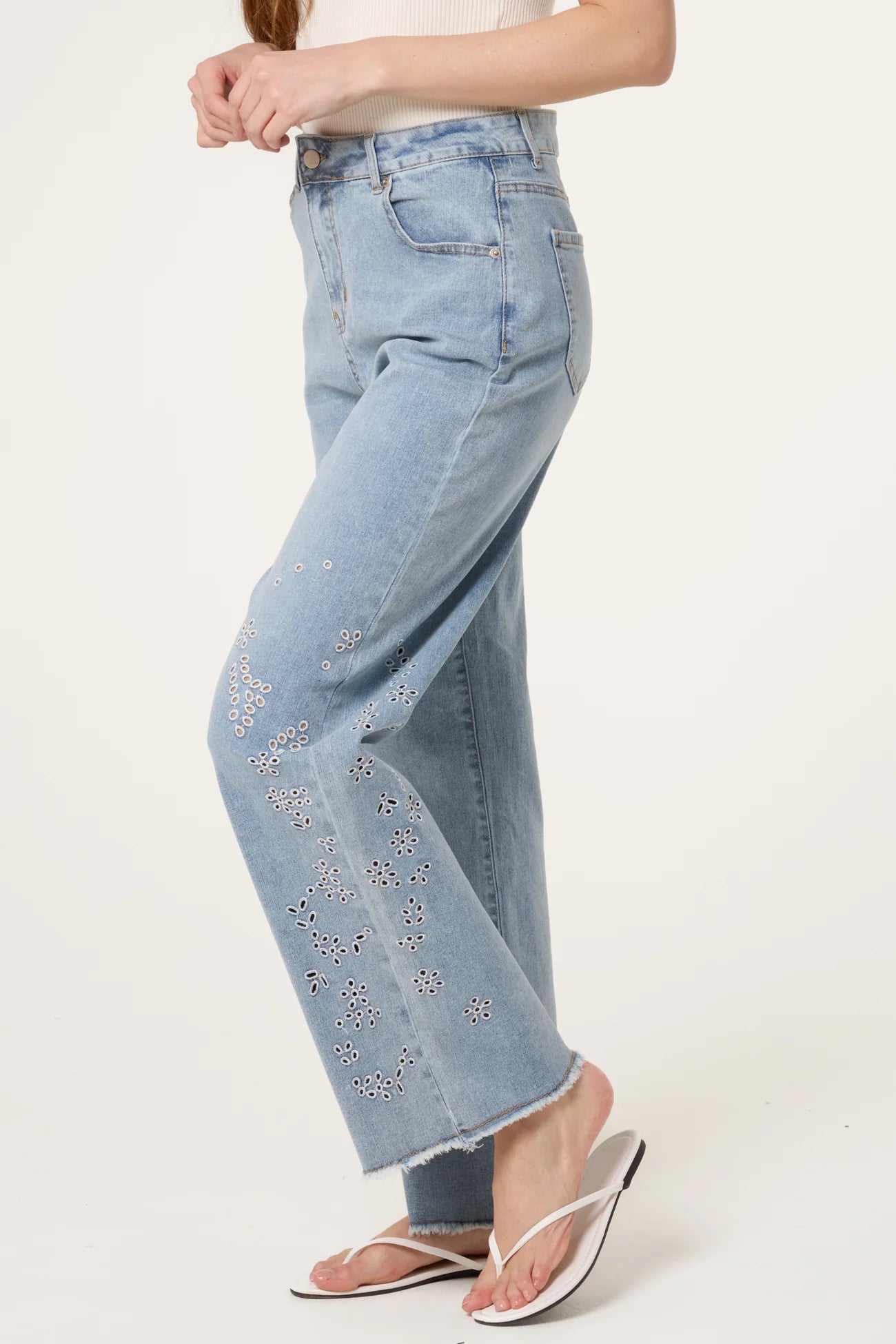 Floral Eyelet Jeans