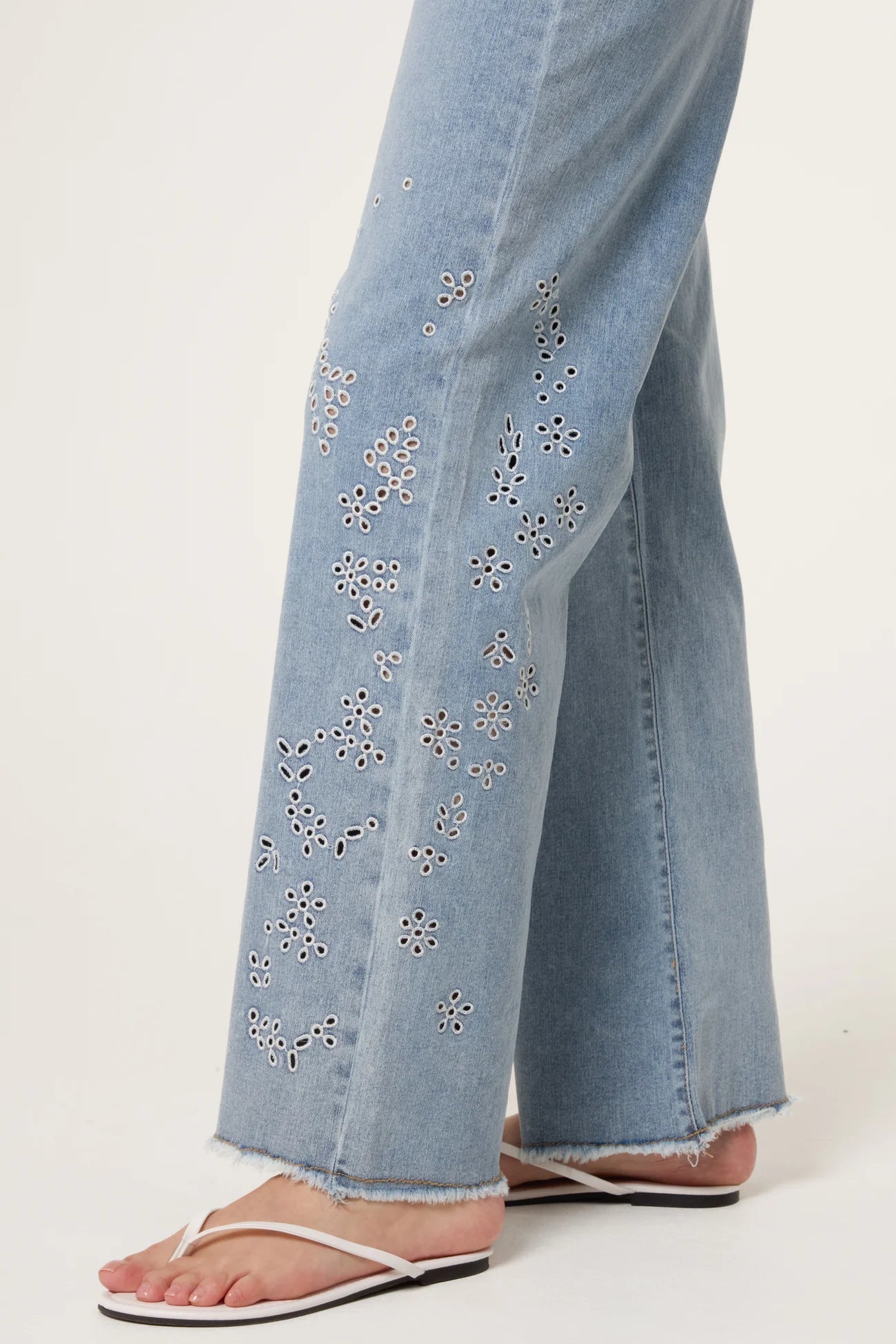 Floral Eyelet Jeans