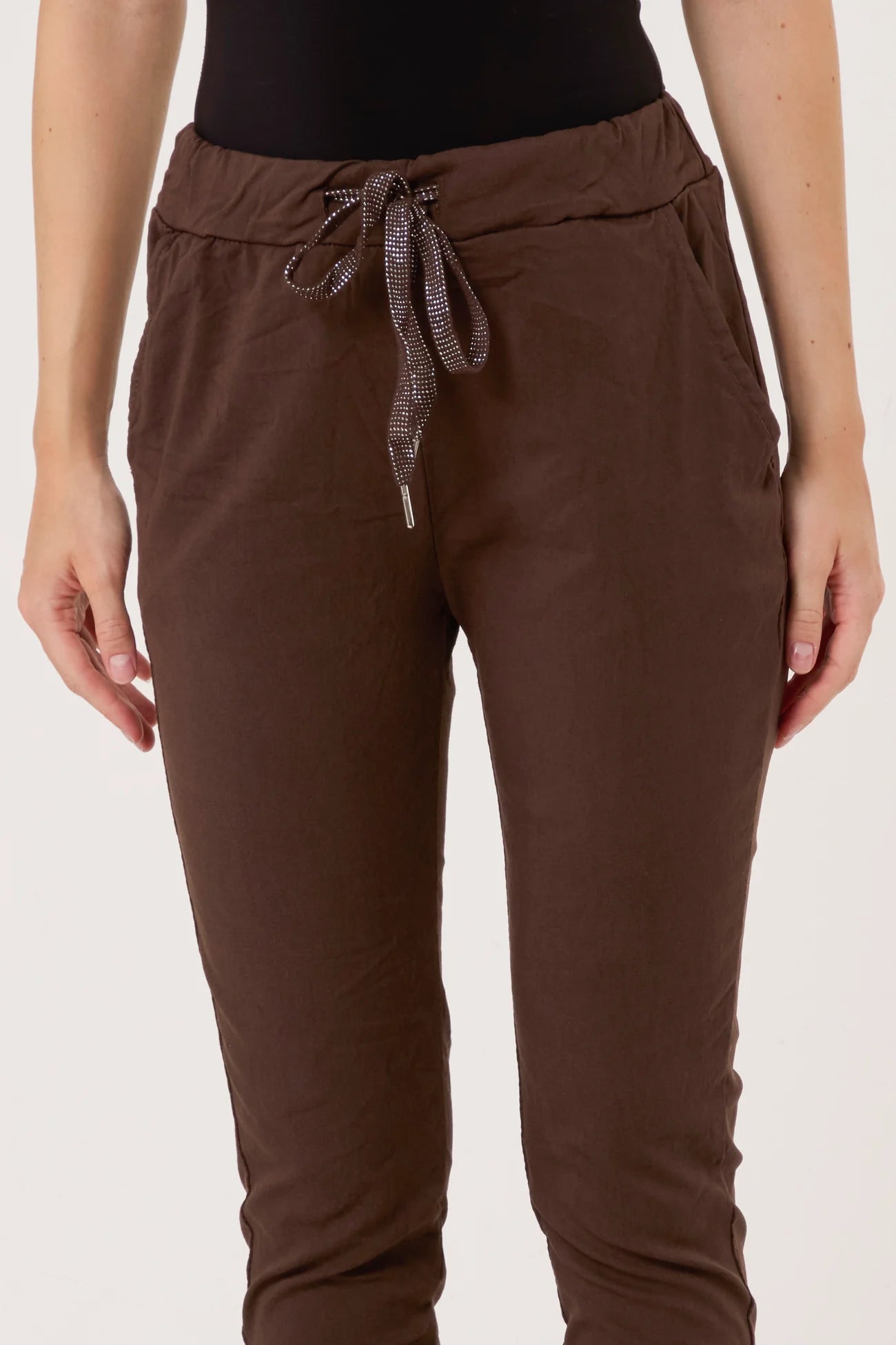 Magic Pants - Stretch Crushed Cotton - Chocolate